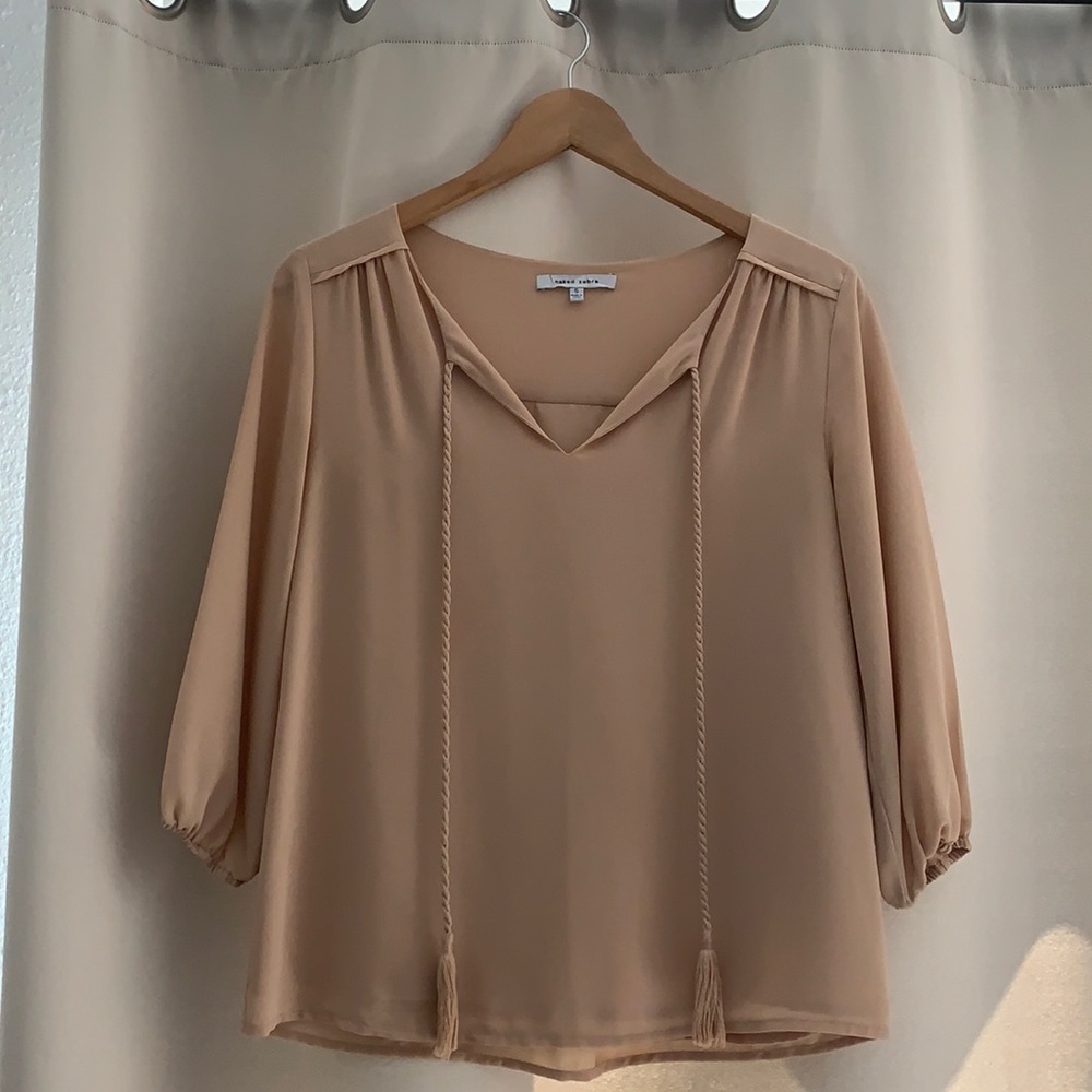 Naked Zebra tan blouse